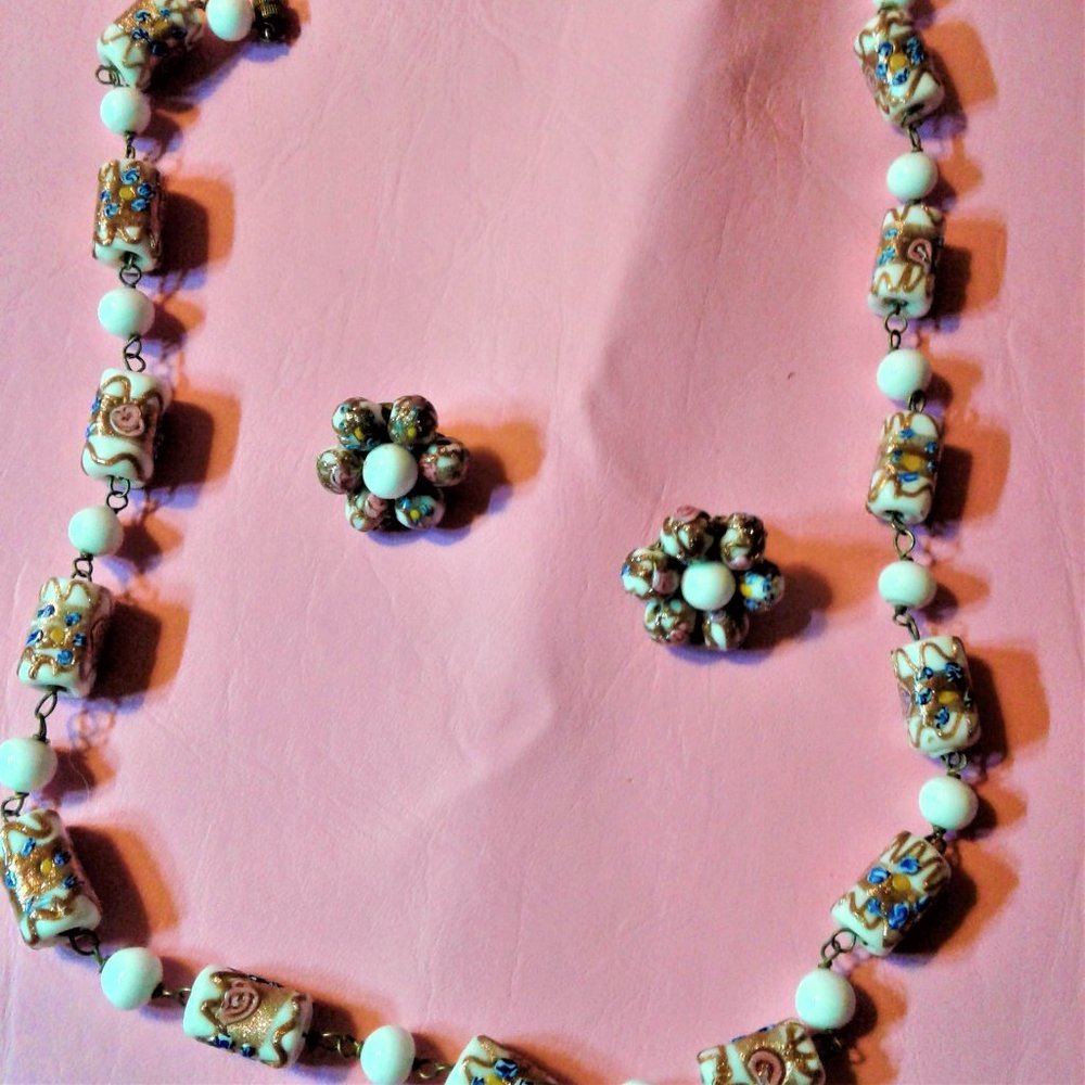 necklace with clip-on earrings